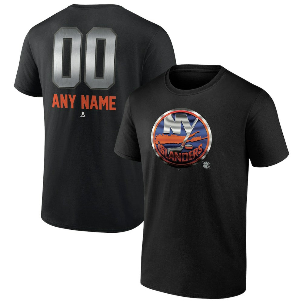 New York Islanders Personalized Midnight Mascot Logo T-Shirt - Black - NHL 4444424