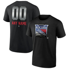 New York Rangers Personalized Midnight Mascot Logo T-Shirt - Black - NHL 4444425