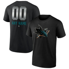 San Jose Sharks Personalized Midnight Mascot Logo T-Shirt - Black - NHL 4444428