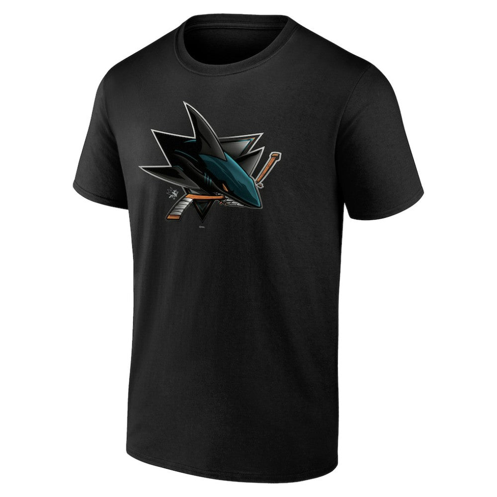 San Jose Sharks Personalized Midnight Mascot Logo T-Shirt - Black - NHL 4444428