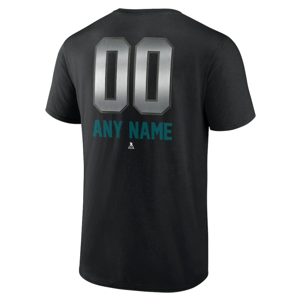 San Jose Sharks Personalized Midnight Mascot Logo T-Shirt - Black - NHL 4444428