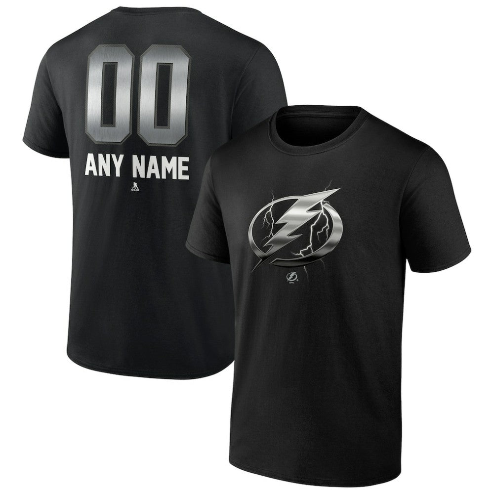 Tampa Bay Lightning Personalized Midnight Mascot Logo T-Shirt - Black - NHL 4444430
