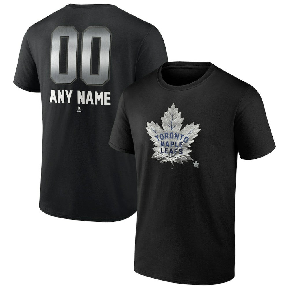 Toronto Maple Leafs Personalized Midnight Mascot Logo T-Shirt - Black - NHL 4444431