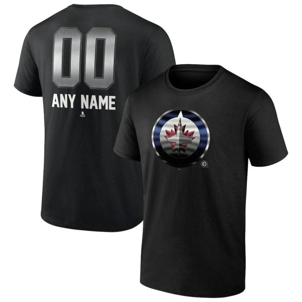 Winnipeg Jets Personalized Midnight Mascot Logo T-Shirt - Black - NHL 4444435