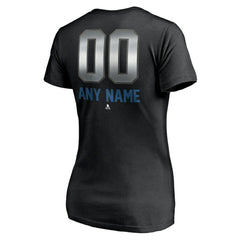 Colorado Avalanche Women's Personalized Midnight Mascot Logo V-Neck T-Shirt - Black - NHL 4444441