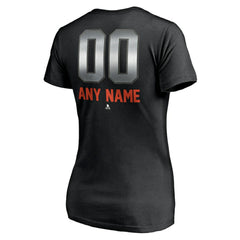 Philadelphia Flyers Women's Personalized Midnight Mascot Logo V-Neck T-Shirt - Black - NHL 4444454