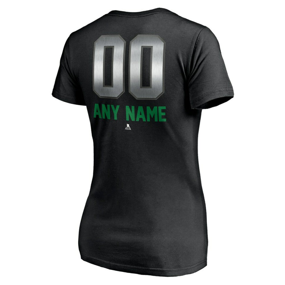Vancouver Canucks Women's Personalized Midnight Mascot Logo V-Neck T-Shirt - Black - NHL 4444460