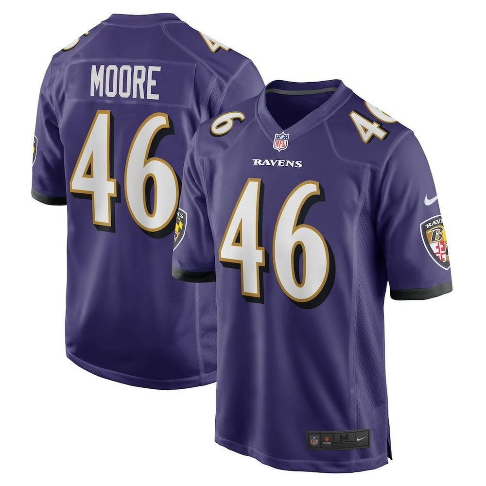 Nike Nick Moore Baltimore Ravens Game Jersey Purple