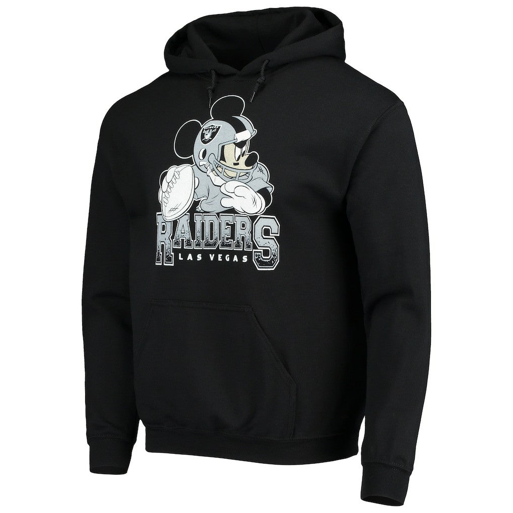 Las Vegas Raiders Junk Food Disney Mickey Quarterback Pullover Hoodie Black
