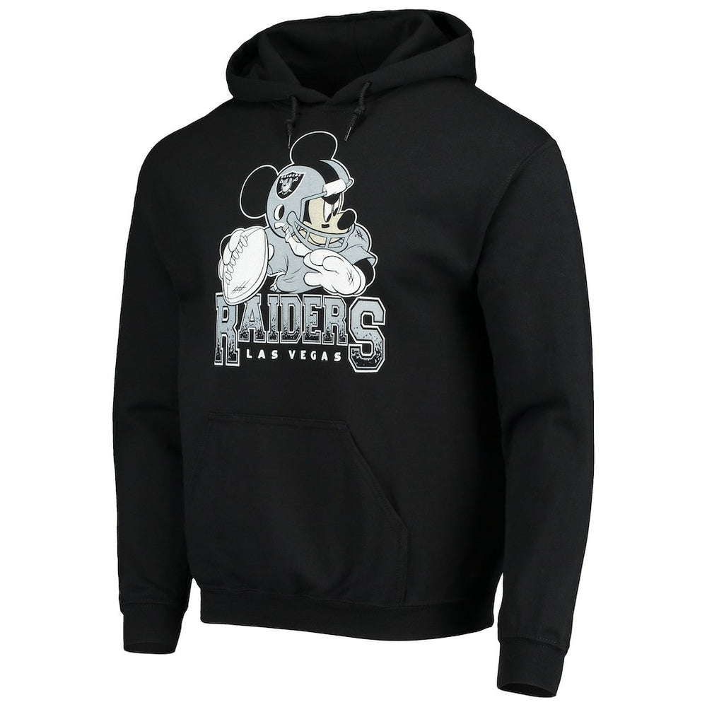 Las Vegas Raiders Junk Food Disney Mickey Quarterback Pullover Hoodie Black