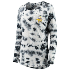 Minnesota Vikings New Era Women's Tie-Dye Long Sleeve T-Shirt Black