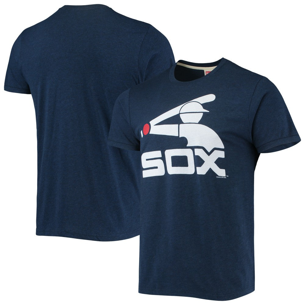 Chicago White Sox Homage Hand-Drawn Logo Tri-Blend T-Shirt - Navy - MLB Sale