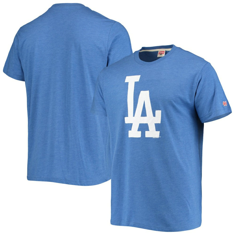 Los Angeles Dodgers Homage Hand-Drawn Logo Tri-Blend T-Shirt - Royal - MLB Sale