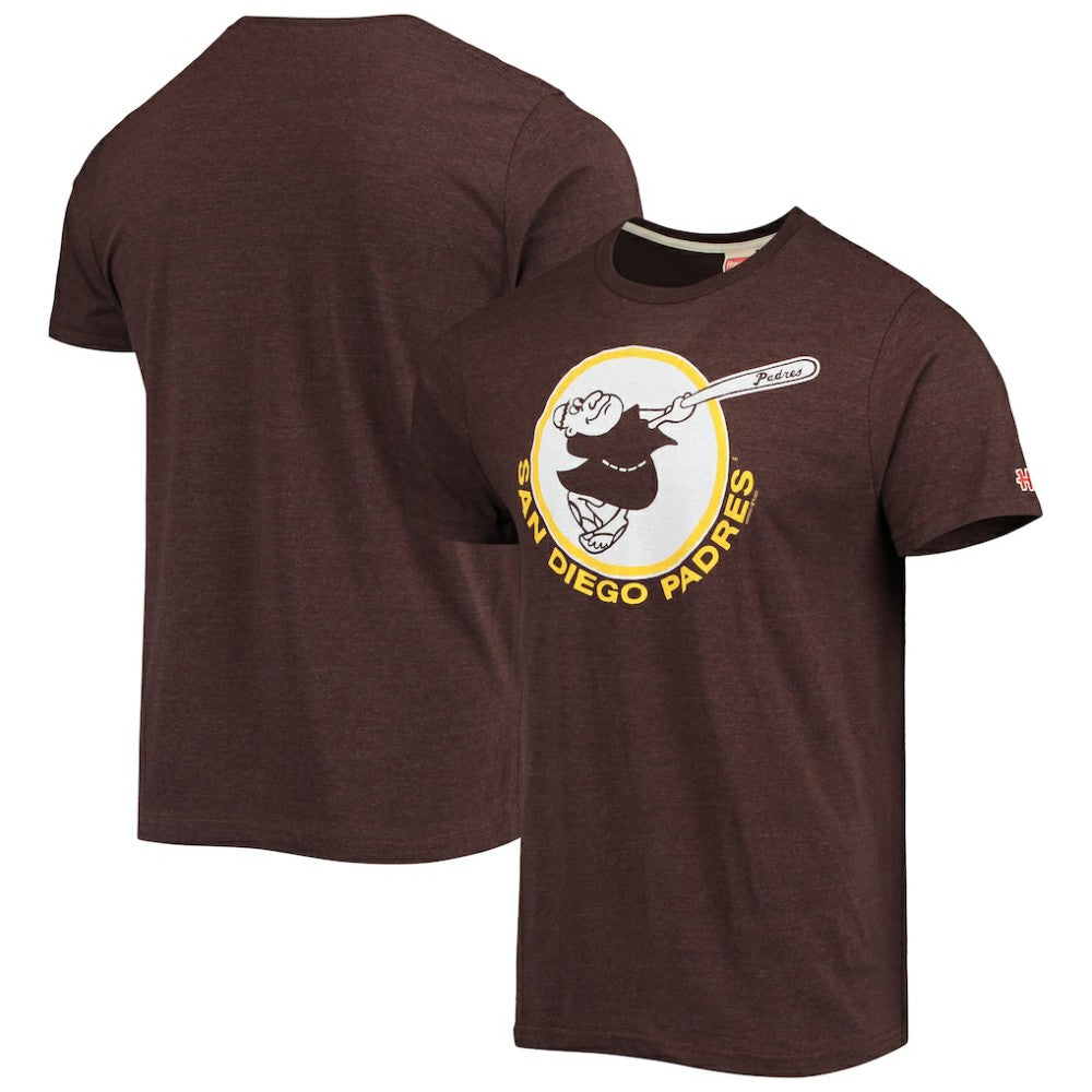 San Diego Padres Homage Hand-Drawn Logo Tri-Blend T-Shirt - Brown - MLB Discount