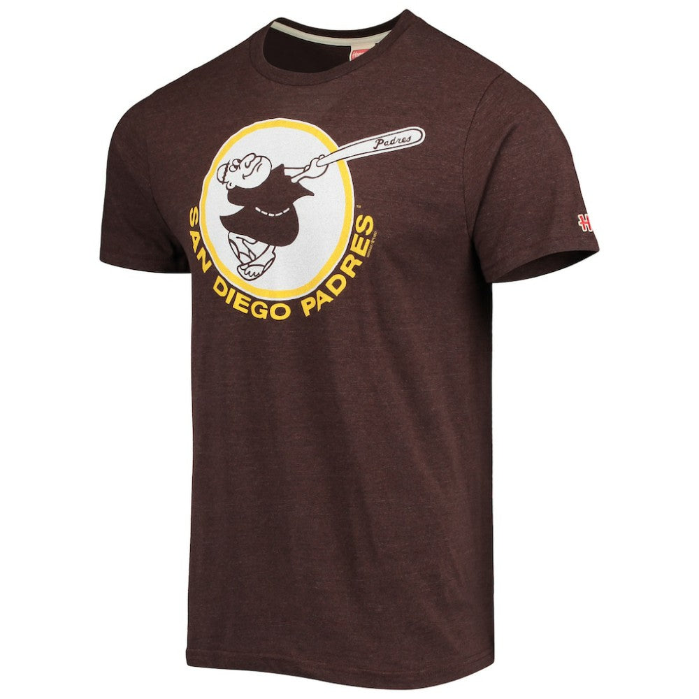 San Diego Padres Homage Hand-Drawn Logo Tri-Blend T-Shirt - Brown - MLB Discount