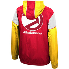 Atlanta Hawks Hardwood Classics Highlight Reel Windbreaker Half-Zip Hoodie Jacket Red/Yellow | Mitchell & Ness US