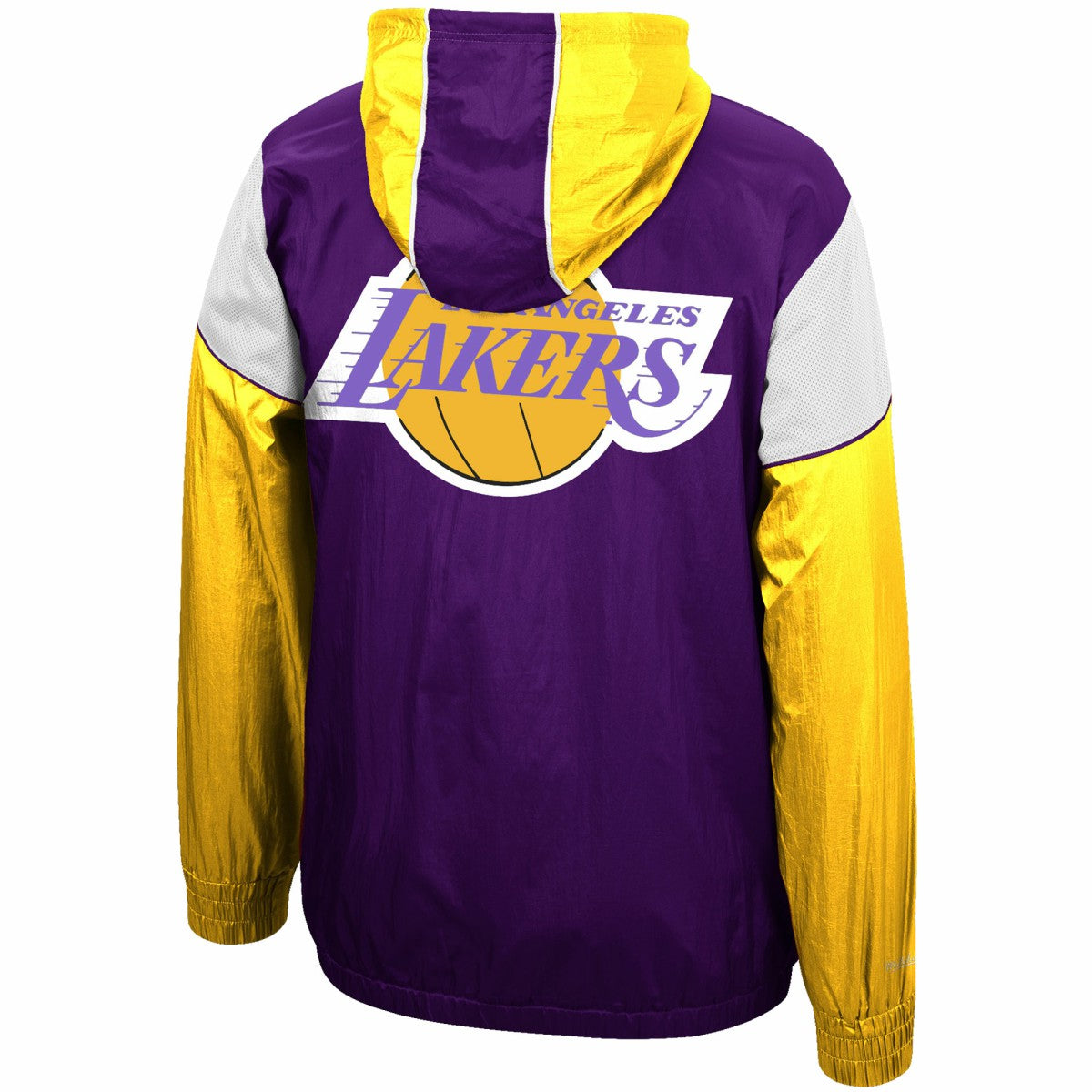 Los Angeles Lakers Hardwood Classics Highlight Reel Windbreaker Half-Zip Hoodie Jacket Purple/Gold | Mitchell & Ness for sale