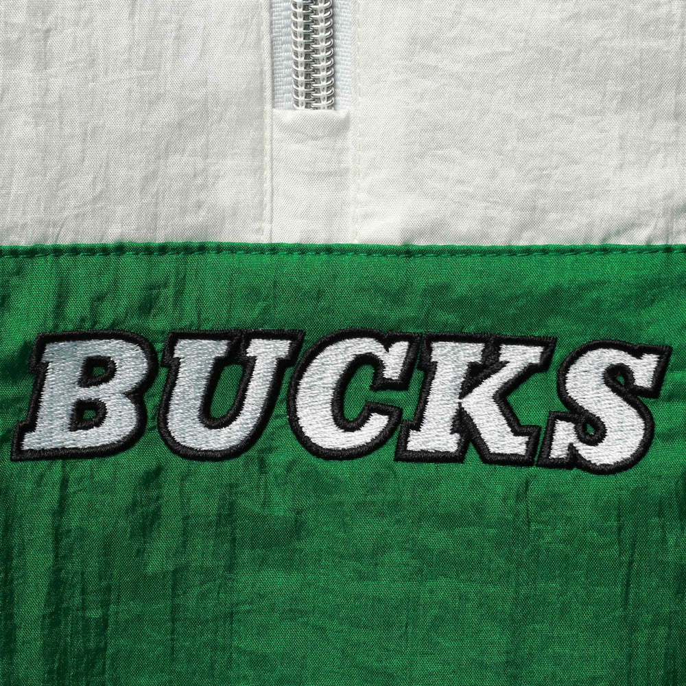 Milwaukee Bucks Women's Half-Zip Windbreaker 2.0 Hoodie Green | Mitchell & Ness online
