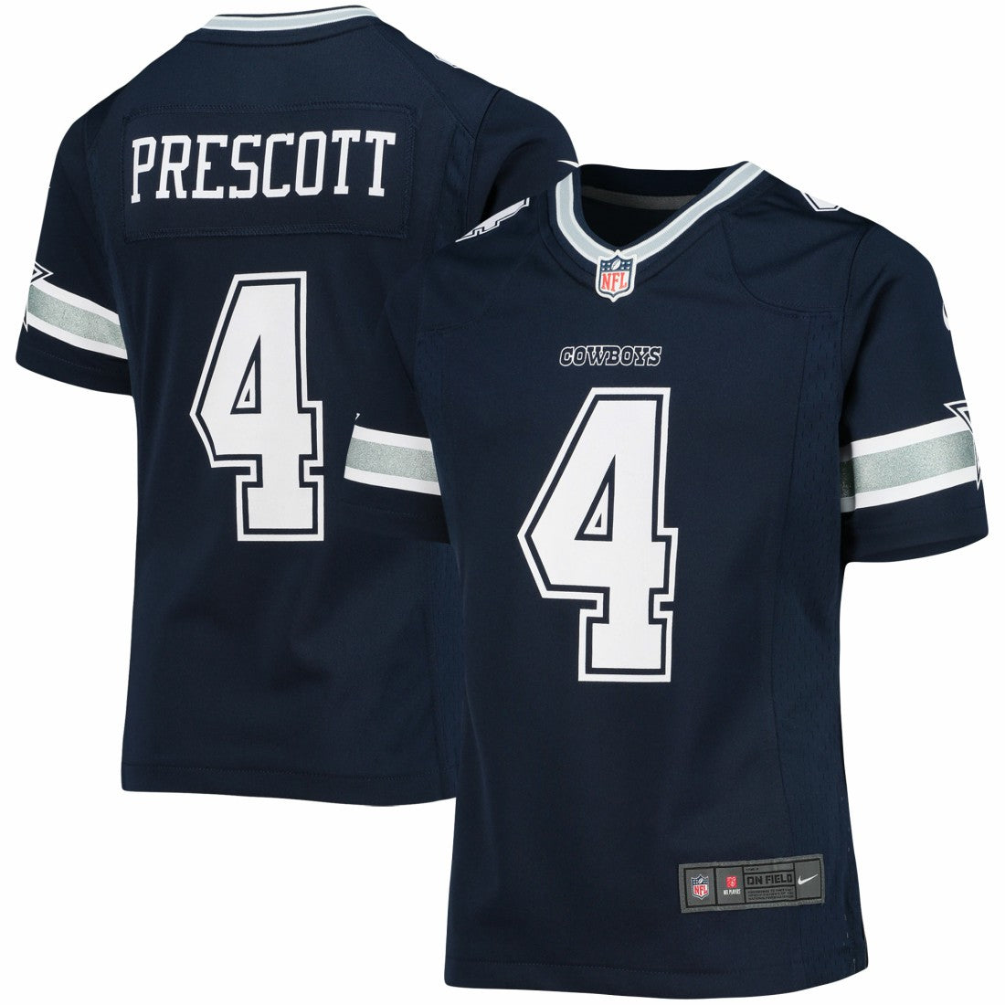 Nike Dak Prescott Dallas Cowboys Girls Youth Team Game Jersey Navy