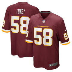 Nike Shaka Toney Washington Football Team Game Jersey Burgundy