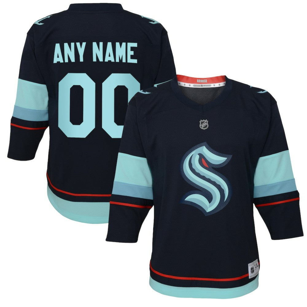 Seattle Kraken Youth Home Replica Custom Jersey - Navy - NHL 4459643