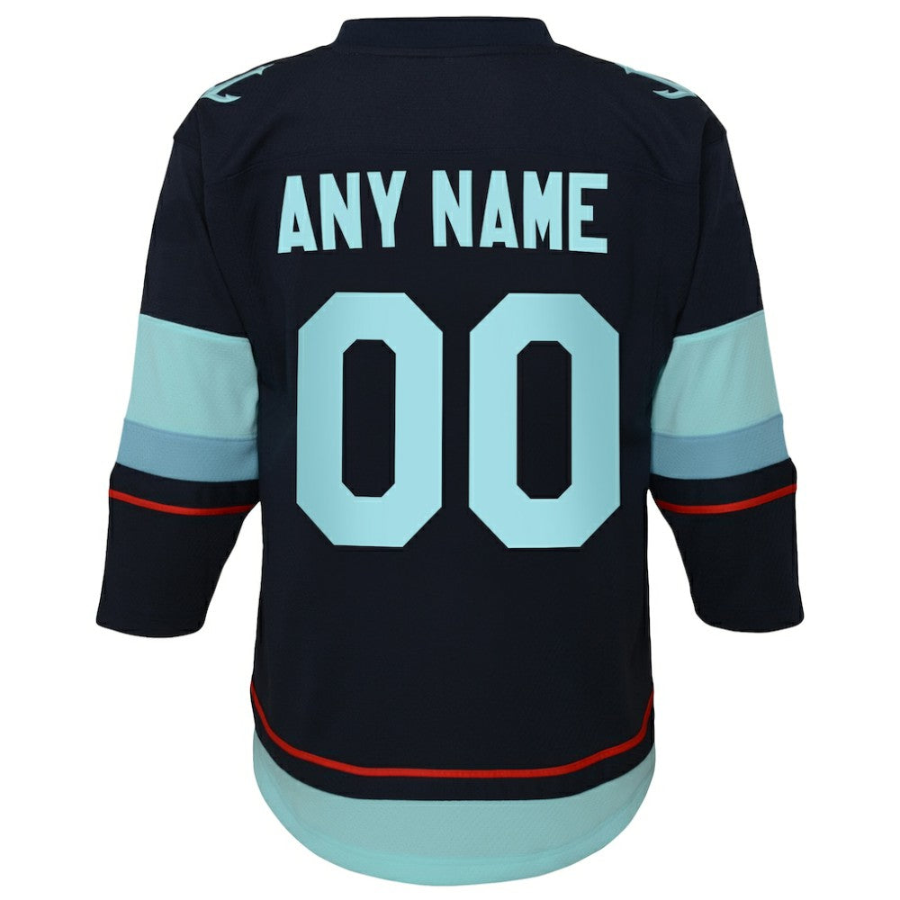 Seattle Kraken Youth Home Replica Custom Jersey - Navy - NHL 4459643