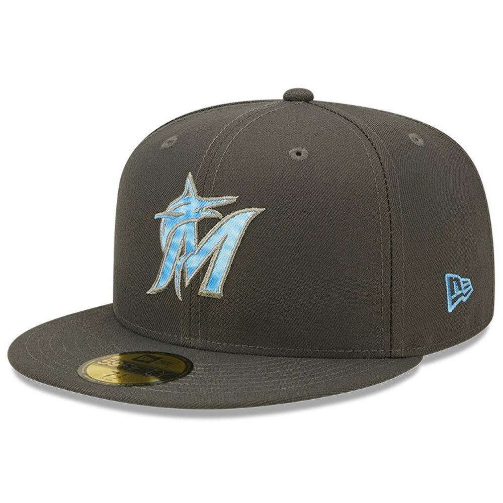 Miami Marlins New Era 2022 Father's Day On-Field 59FIFTY Fitted Hat - Graphite - New Era Discount
