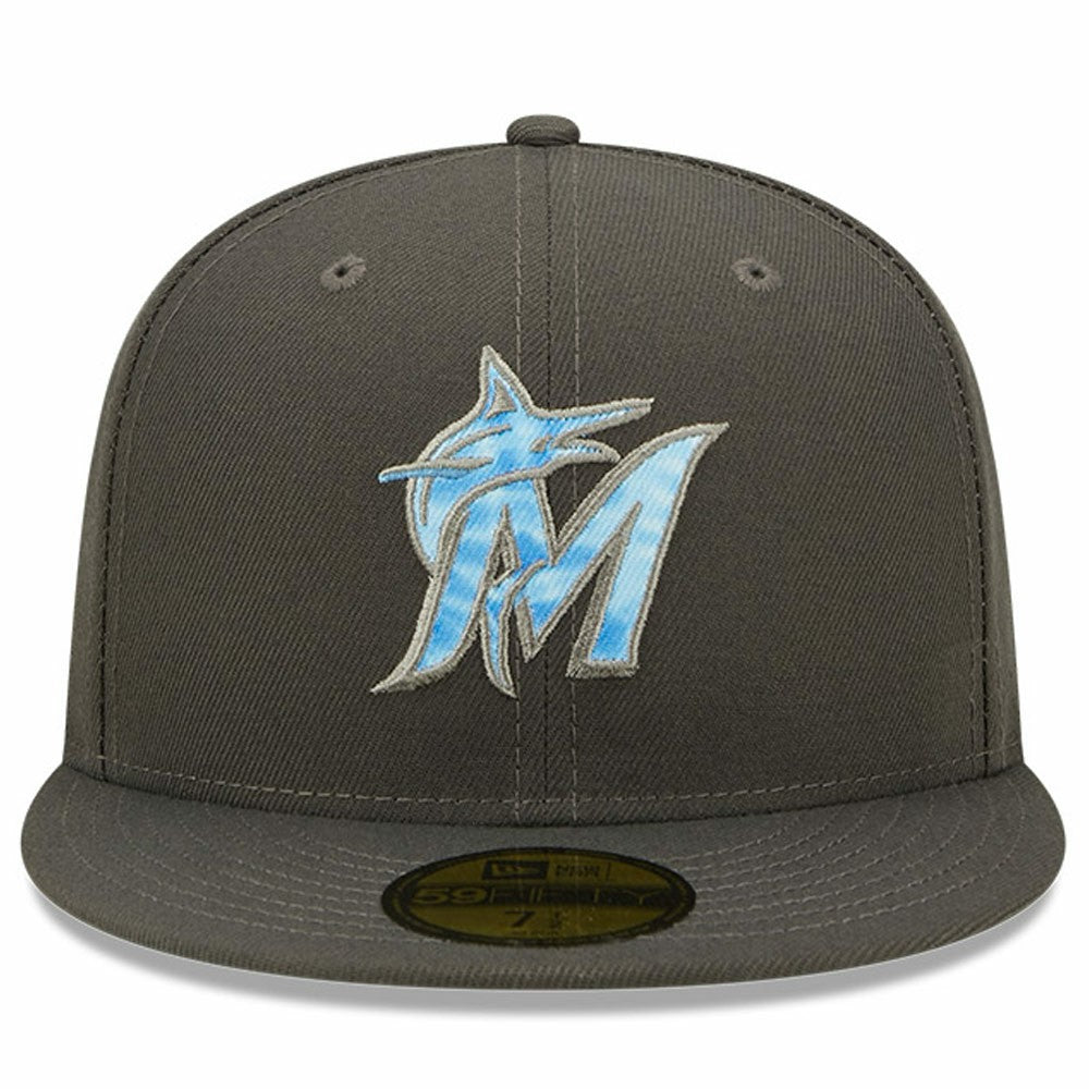 Miami Marlins New Era 2022 Father's Day On-Field 59FIFTY Fitted Hat - Graphite - New Era Discount