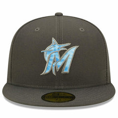 Miami Marlins New Era 2022 Father's Day On-Field 59FIFTY Fitted Hat - Graphite - New Era Discount