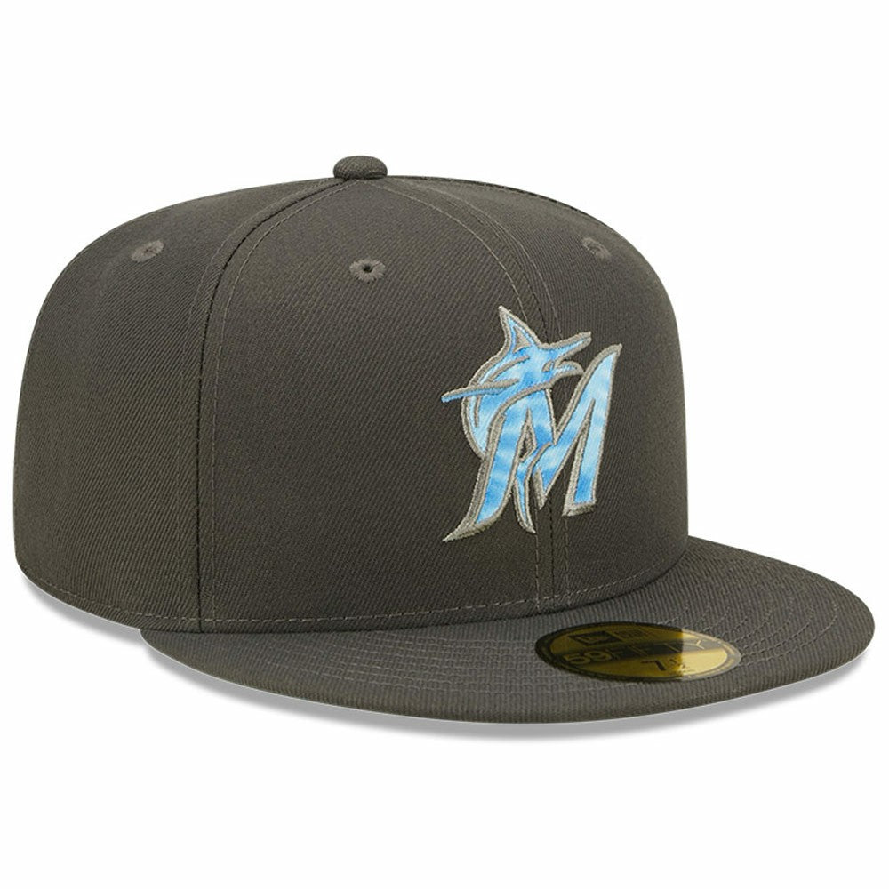 Miami Marlins New Era 2022 Father's Day On-Field 59FIFTY Fitted Hat - Graphite - New Era Discount
