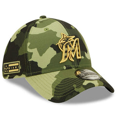 Miami Marlins New Era 2022 Armed Forces Day 39THIRTY Flex Hat - Camo - New Era Sale