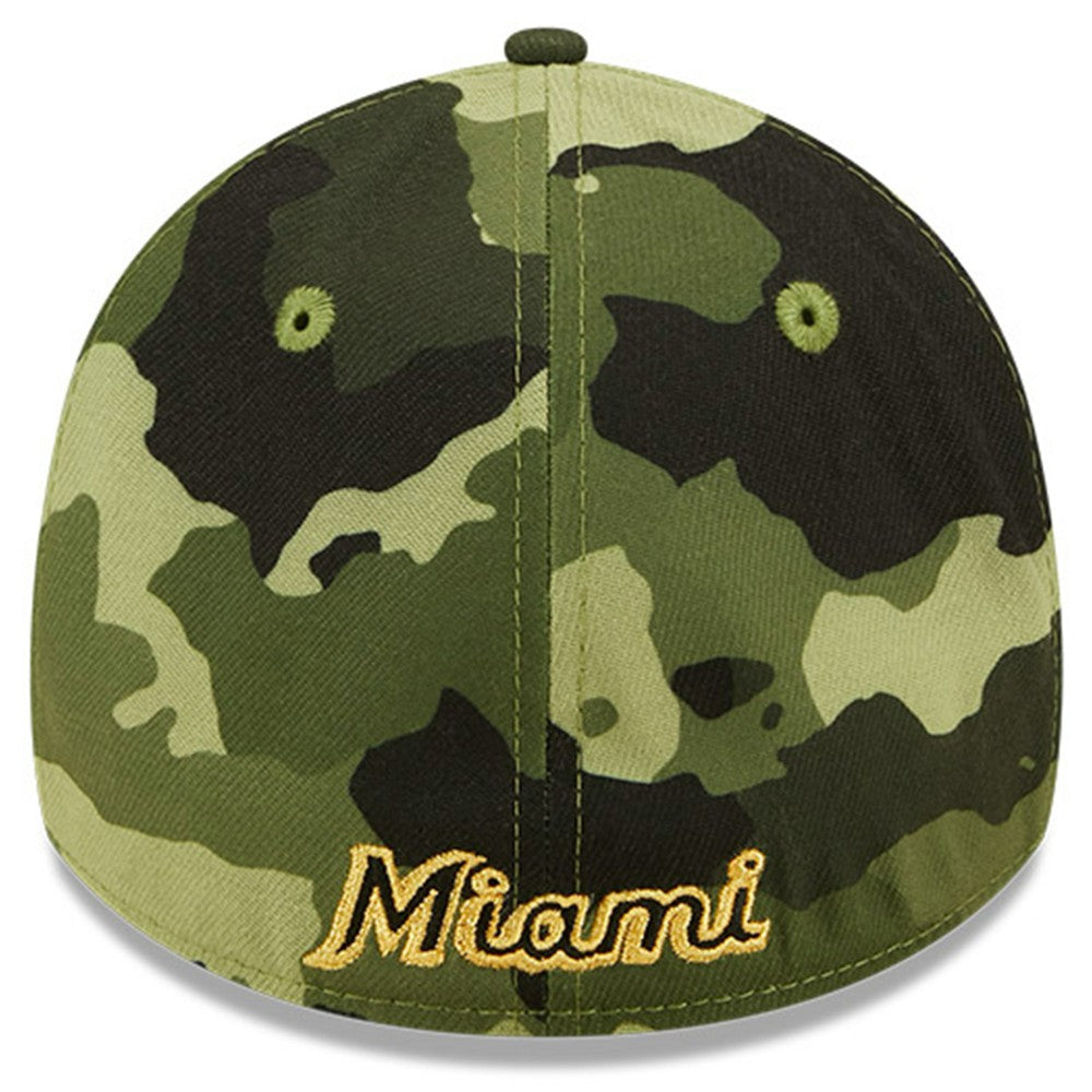 Miami Marlins New Era 2022 Armed Forces Day 39THIRTY Flex Hat - Camo - New Era Sale