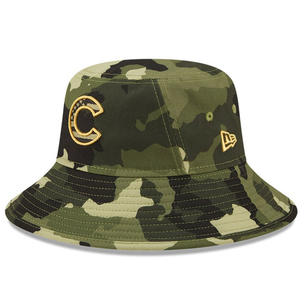 Chicago Cubs New Era 2022 Armed Forces Day Bucket Hat - Camo - New Era Sale