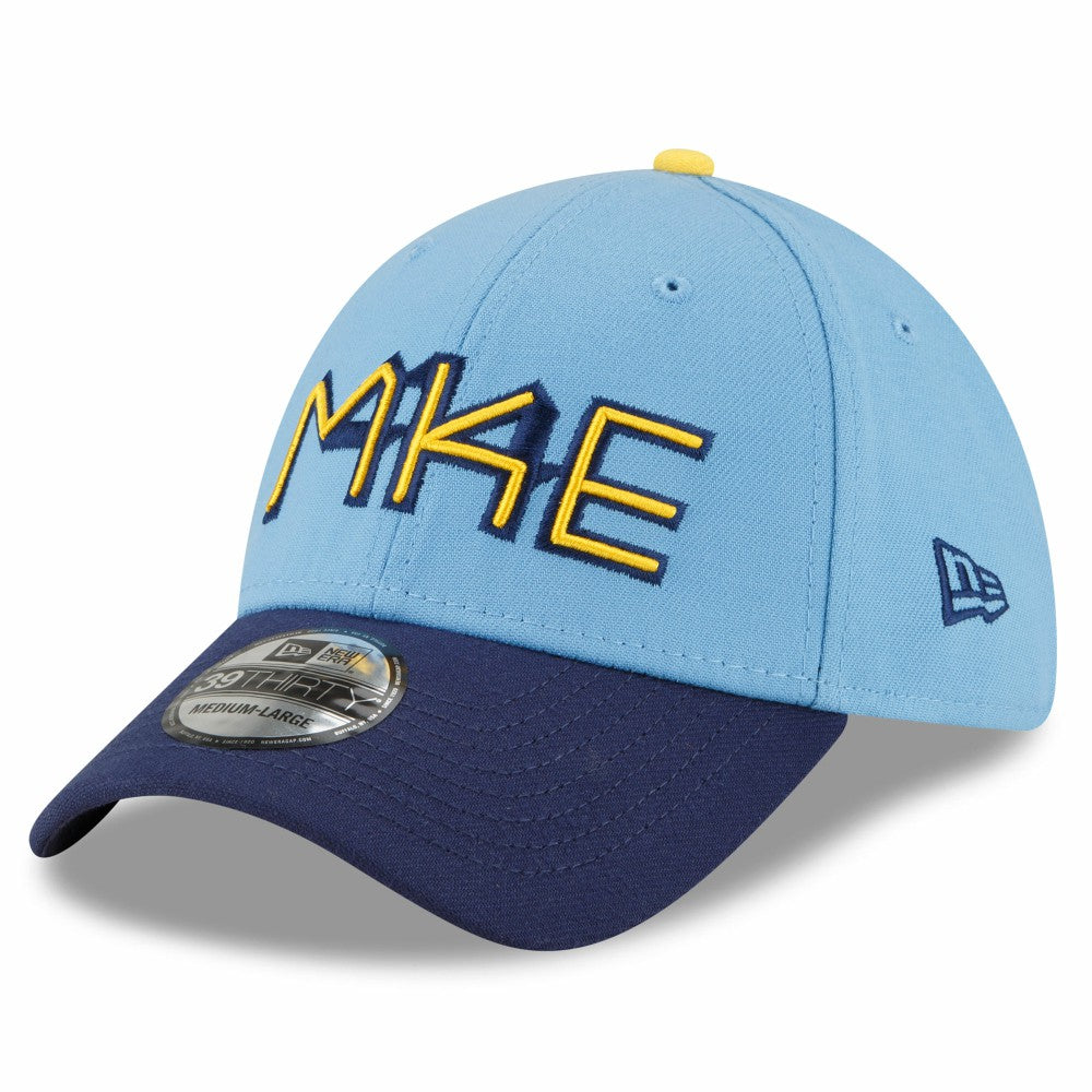 Milwaukee Brewers New Era 2022 City Connect 39THIRTY Flex Hat - Powder Blue - New Era Lifestyle