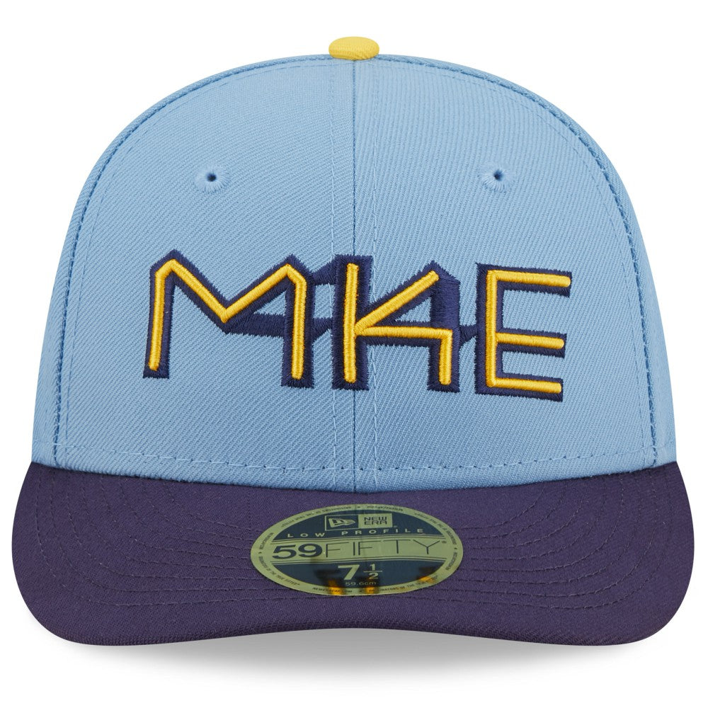 Milwaukee Brewers New Era 2022 City Connect Low Profile 59FIFTY Fitted Hat - Powder Blue - New Era Discount