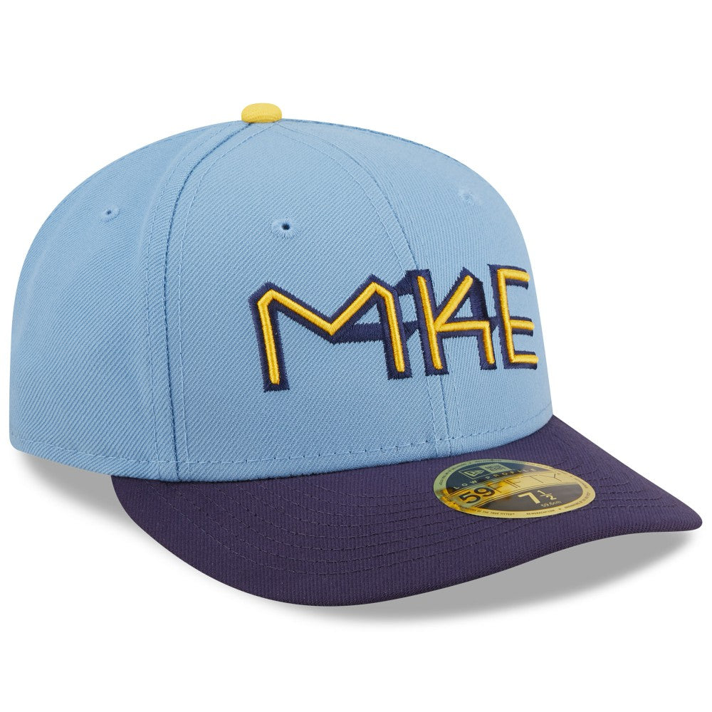 Milwaukee Brewers New Era 2022 City Connect Low Profile 59FIFTY Fitted Hat - Powder Blue - New Era Discount