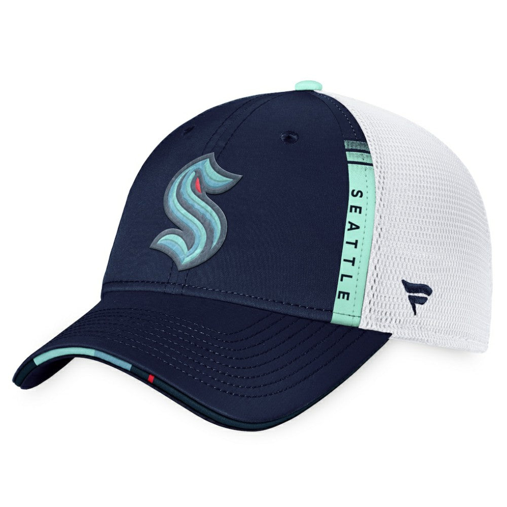 Seattle Kraken Fanatics 2022 NHL Draft Authentic Pro On Stage Trucker Adjustable Hat - Navy/White - NHL 4464798