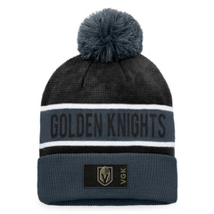 Vegas Golden Knights Fanatics Authentic Pro Rink Cuffed Knit Hat with Pom - Gray/Black - NHL 4464864