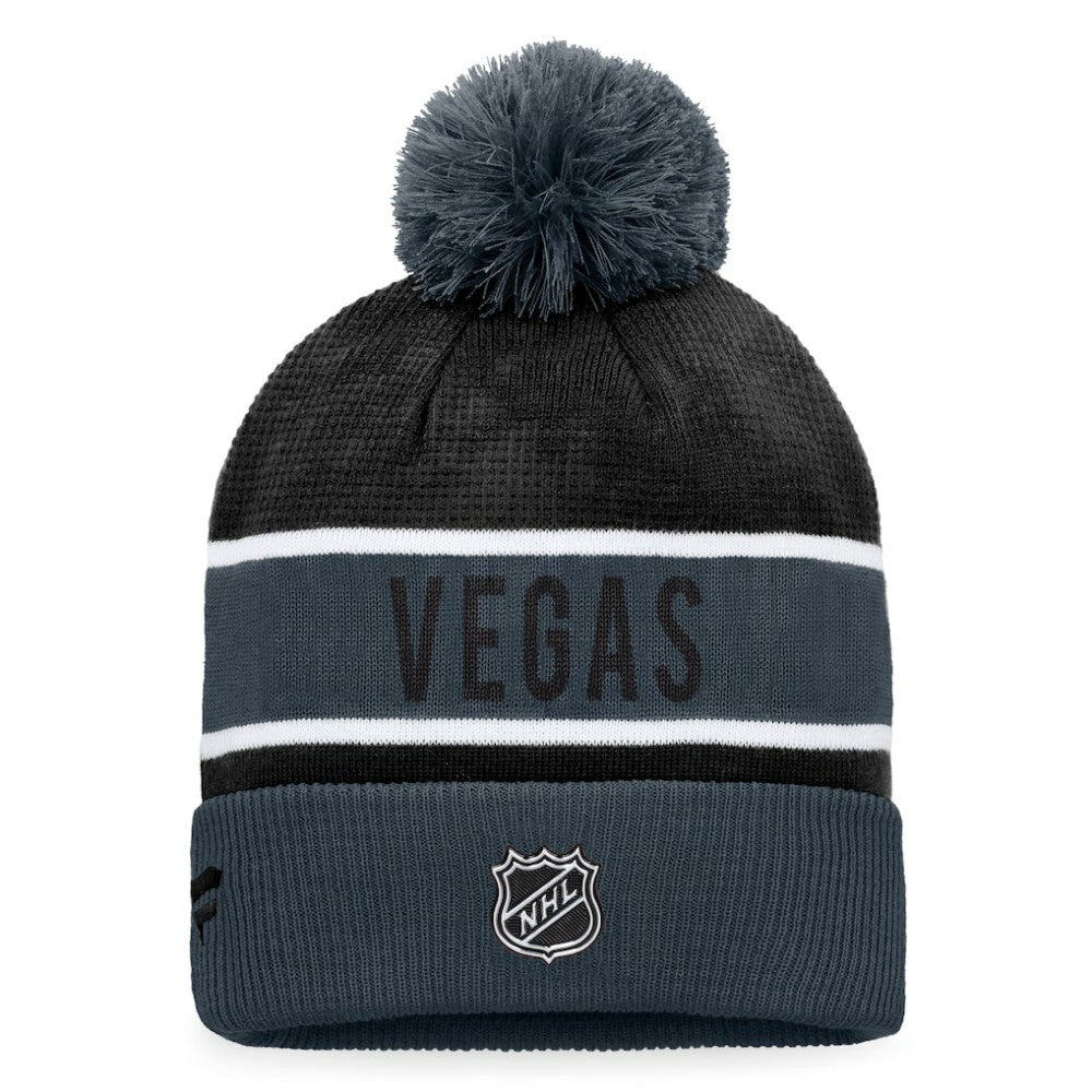 Vegas Golden Knights Fanatics Authentic Pro Rink Cuffed Knit Hat with Pom - Gray/Black - NHL 4464864