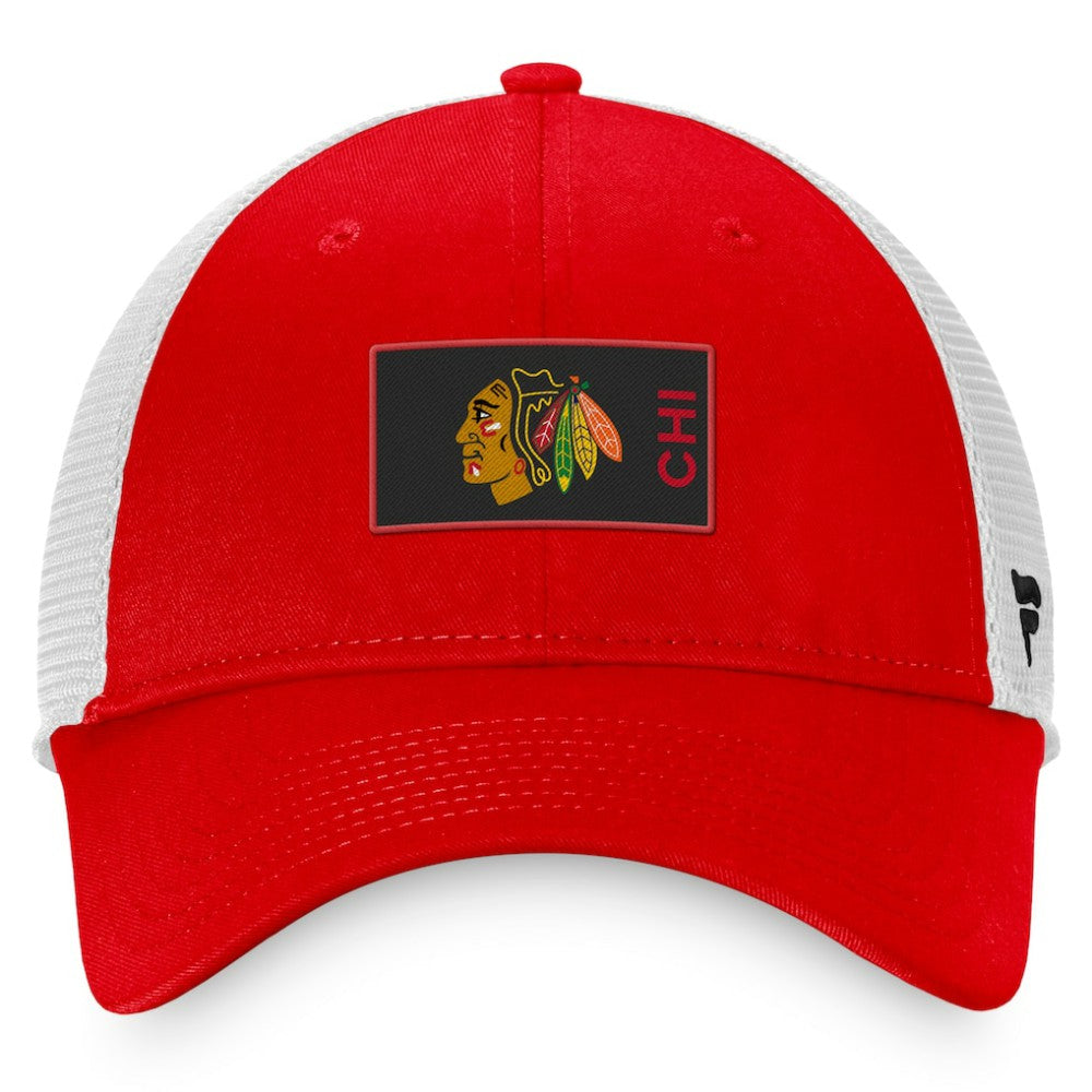 Chicago Blackhawks Fanatics Authentic Pro Rink Trucker Snapback Hat - Red - NHL 4464924
