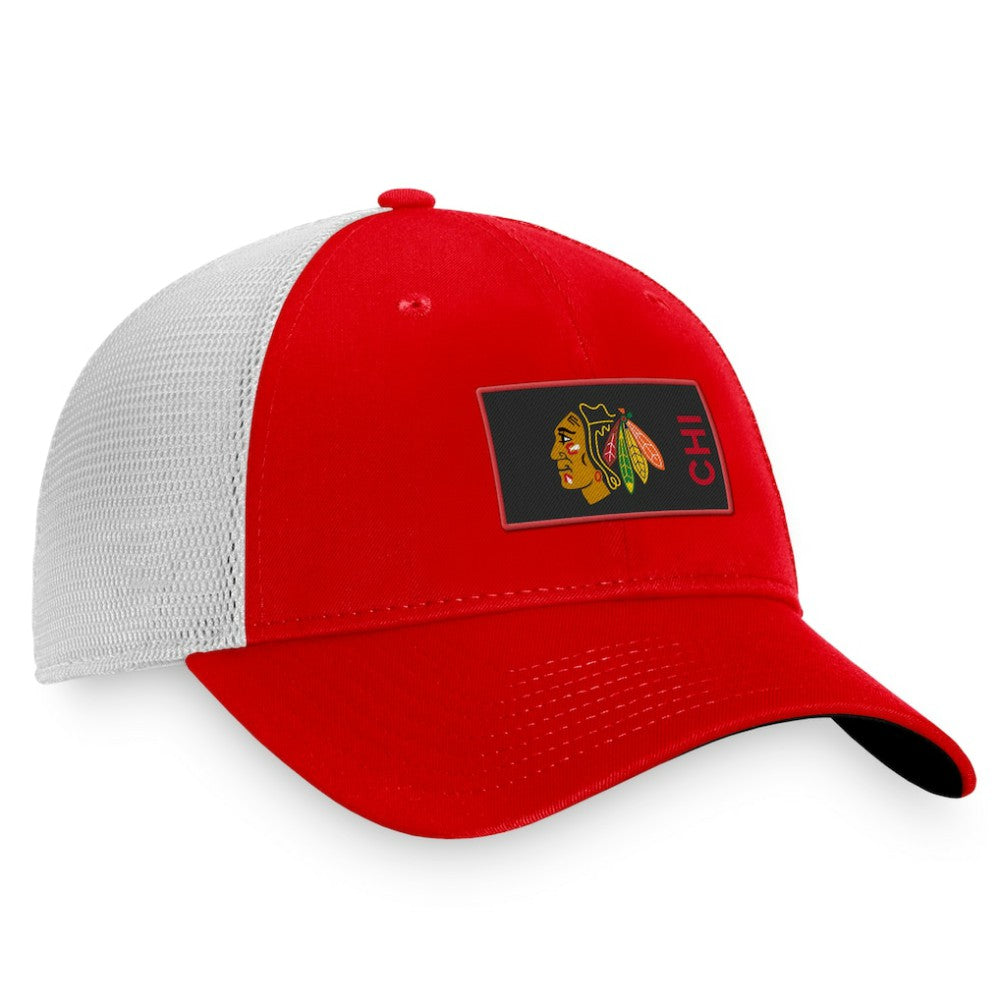 Chicago Blackhawks Fanatics Authentic Pro Rink Trucker Snapback Hat - Red - NHL 4464924