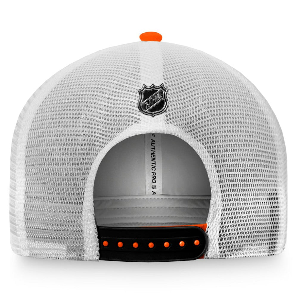 Anaheim Ducks Fanatics Authentic Pro Rink Trucker Snapback Hat - Orange/White - NHL 4464936