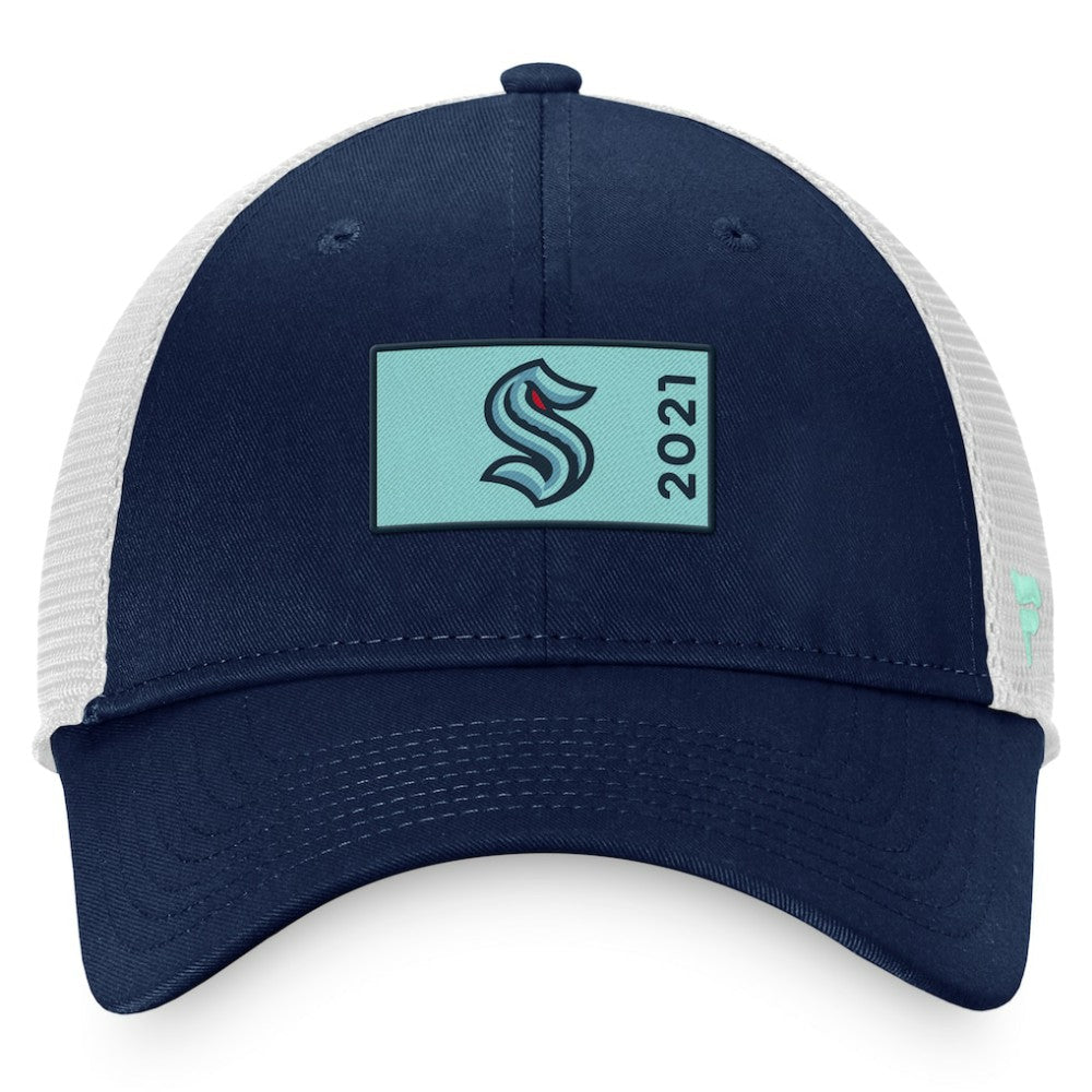 Seattle Kraken Fanatics Authentic Pro Rink Trucker Snapback Hat - Deep Sea Blue/White - NHL 4464950