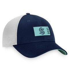 Seattle Kraken Fanatics Authentic Pro Rink Trucker Snapback Hat - Deep Sea Blue/White - NHL 4464950