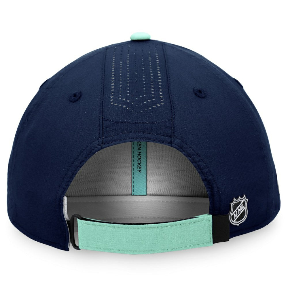 Seattle Kraken Fanatics Authentic Pro Rink Pinnacle Adjustable Hat - Deep Sea Blue - NHL 4465047