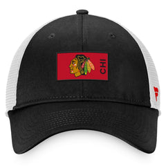 Chicago Blackhawks Fanatics Authentic Pro Rink Trucker Snapback Hat - Black/White - NHL 4465051