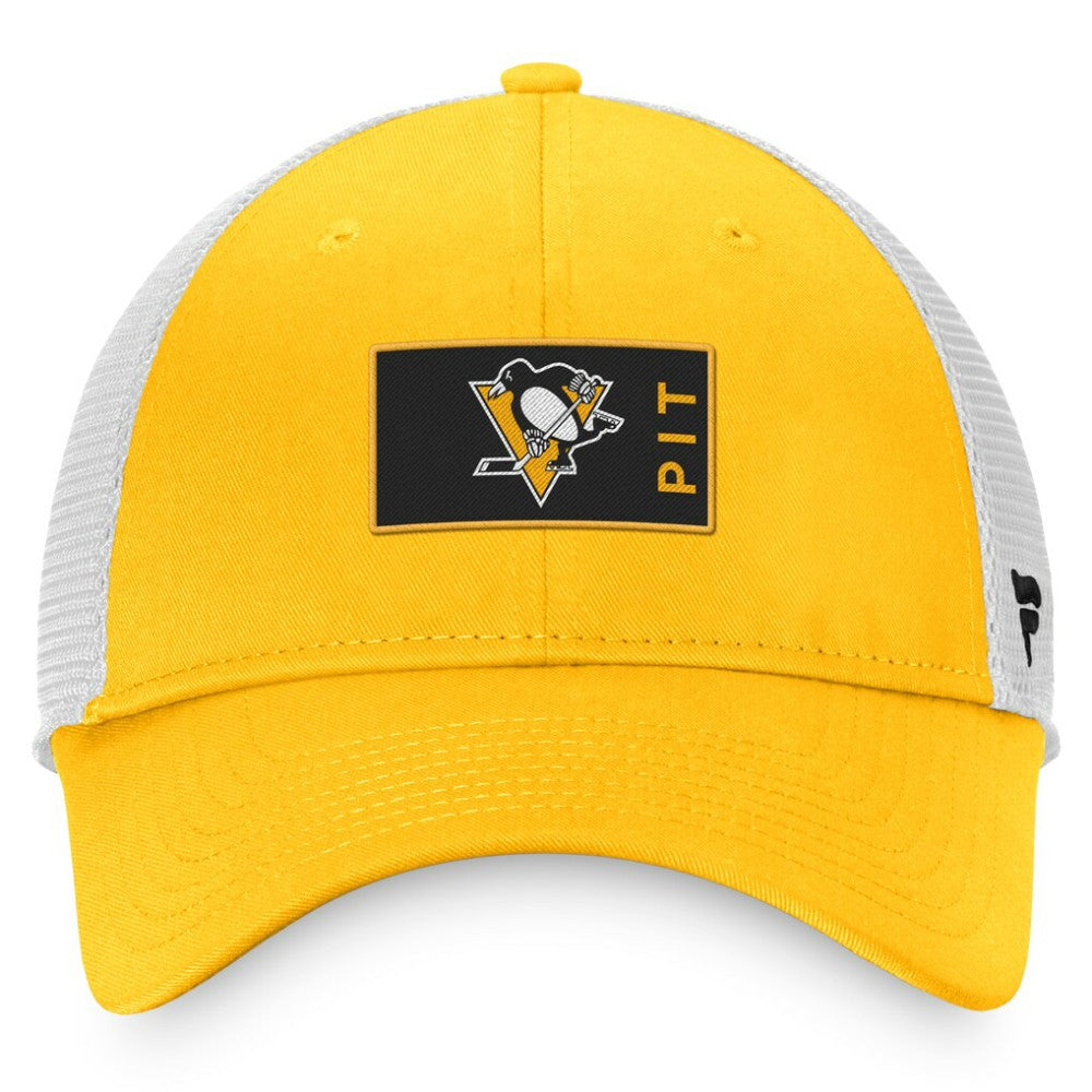 Pittsburgh Penguins Fanatics Authentic Pro Rink Trucker Snapback Hat - Gold/White - NHL 4465062
