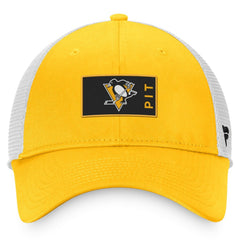 Pittsburgh Penguins Fanatics Authentic Pro Rink Trucker Snapback Hat - Gold/White - NHL 4465062