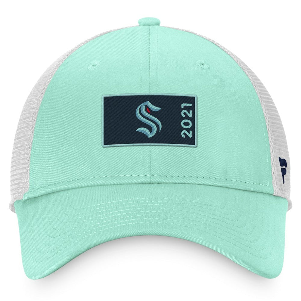 Seattle Kraken Fanatics Authentic Pro Rink Trucker Snapback Hat - Light Blue/White - NHL 4465080