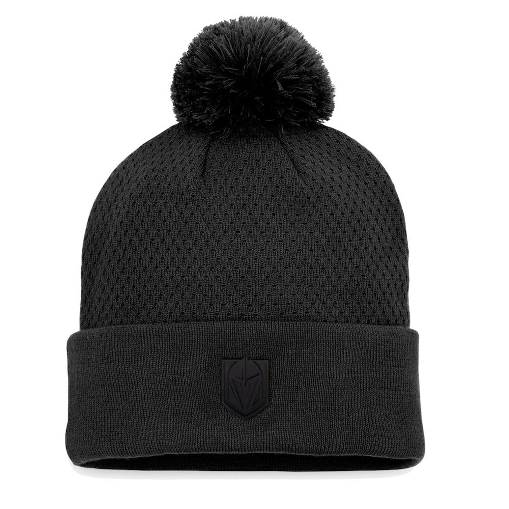 Vegas Golden Knights Fanatics Women's Authentic Pro Road Cuffed Knit Hat with Pom - Black - NHL 4465286